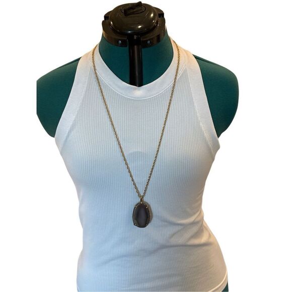 Nordstrom- Gorgeous large blue stone necklace on gold chain - Picture 2 of 6